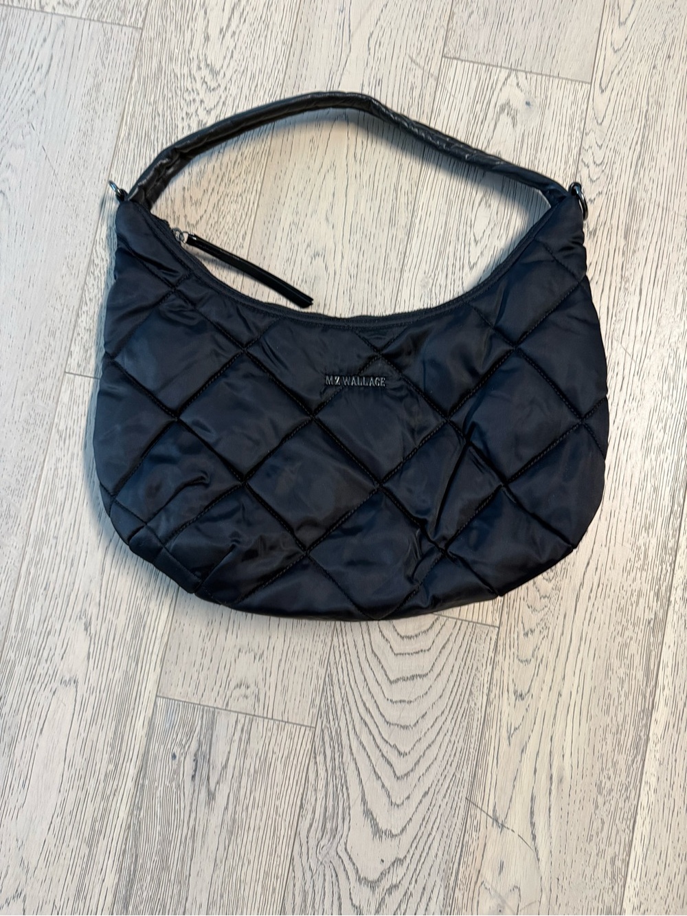 MZ Wallace Quilted Shoulder Hobo Bag in Black